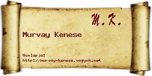 Murvay Kenese névjegykártya